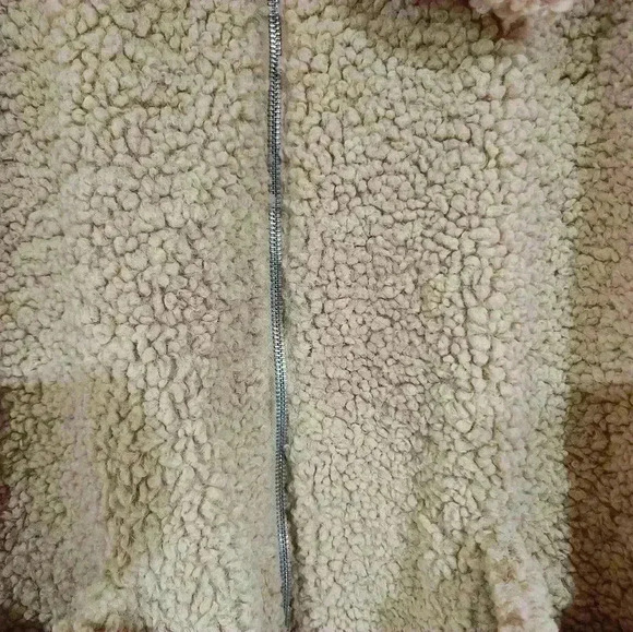 NWOT Wild Fable oversized sherpa jacket light pink brown zipper size M/L - Picture 4 of 5